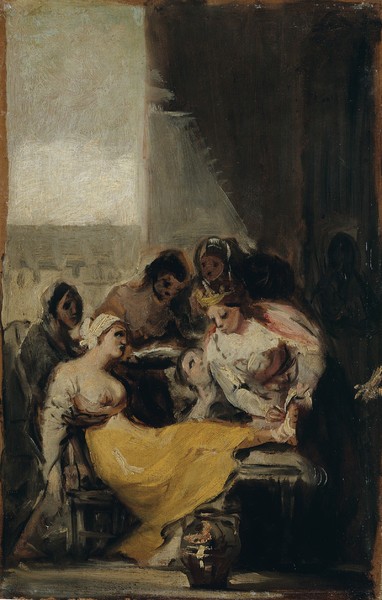 Saint Elizabeth of Portugal Curing a Sick Woman (Santa Isabel de Portugal curando a una enferma) (sketch)